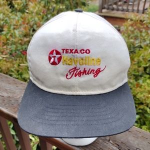 VTG TEXACO/HAVOLINE Fishing Cap/Hat. Black/White. Swingster/MADE IN USA.